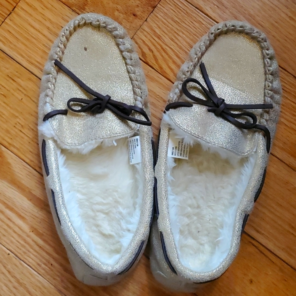 Sparkly Gold Slipper Shoes